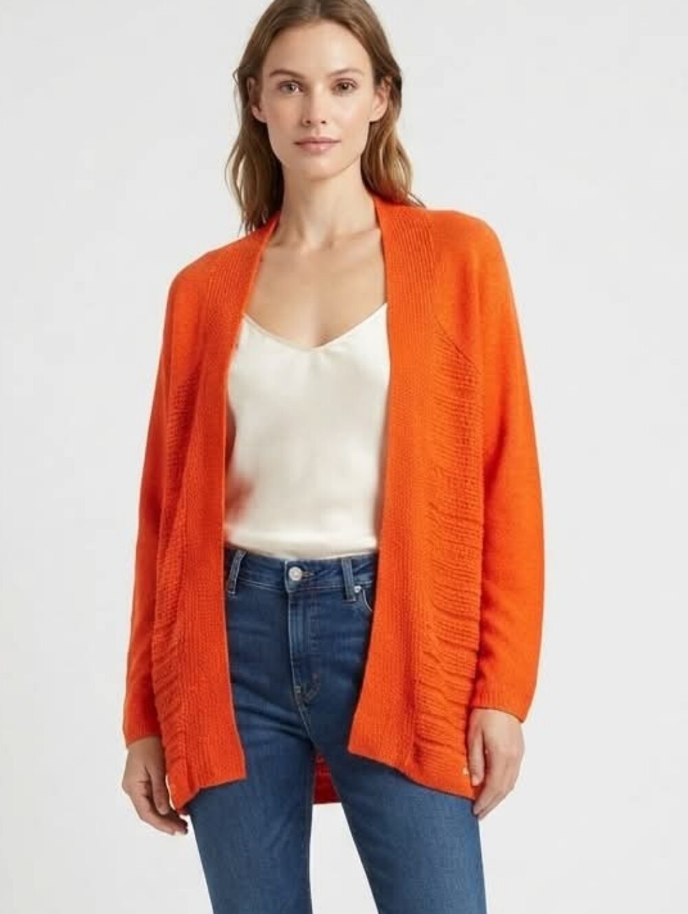 Gap Cardigan Open Knit Orange Size Medium